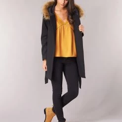 Vêtements Femme Manteaux Betty London JORREY Noir -Manteaux Soldes Magasin 10951425 500 C