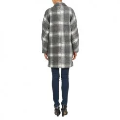 Vêtements Femme Manteaux Yumi EHIME Blanc / Gris -Manteaux Soldes Magasin 1345792 500 D