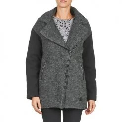 Vêtements Femme Manteaux Banana Moon ARTHIS Noir / Gris -Manteaux Soldes Magasin 1423817 500 B