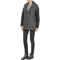 Vêtements Femme Manteaux Banana Moon ARTHIS Noir / Gris -Manteaux Soldes Magasin 1423817 500 D