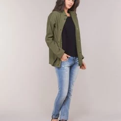 Vêtements Femme Parkas Only ONLDANIELLE Kaki -Manteaux Soldes Magasin 15150915 500 C