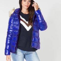 Vêtements Femme Doudounes Kaporal PERLE Marine -Manteaux Soldes Magasin 15444206 500 B