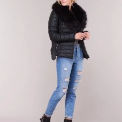 Vêtements Femme Doudounes Moony Mood POUVE Noir -Manteaux Soldes Magasin 15452280 500 C