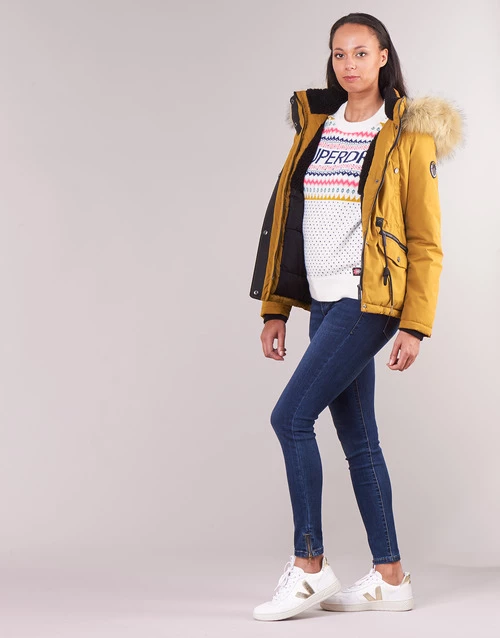 Vêtements Femme Parkas Superdry ALPINE MICROFIBRE JACKET Camel 5 Vêtements Femme Parkas Superdry ALPINE MICROFIBRE JACKET Camel – Image 3