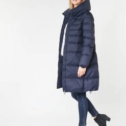 Vêtements Femme Doudounes Benetton SITADEL Marine -Manteaux Soldes Magasin 15611340 500 C