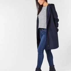 Vêtements Femme Manteaux Benetton SACRIPANE Marine -Manteaux Soldes Magasin 15611343 500 C