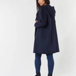 Vêtements Femme Manteaux Benetton SACRIPANE Marine -Manteaux Soldes Magasin 15611343 500 D