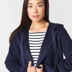 Vêtements Femme Manteaux Benetton SACRIPANE Marine -Manteaux Soldes Magasin 15611343 500 E