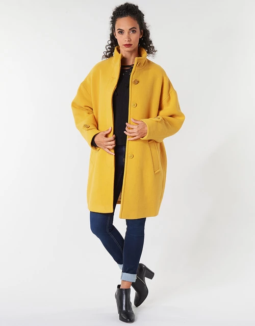 Vêtements Femme Manteaux Benetton STORI Jaune 3 Vêtements Femme Manteaux Benetton STORI Jaune