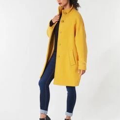 Vêtements Femme Manteaux Benetton STORI Jaune 9 Vêtements Femme Manteaux Benetton STORI Jaune -Manteaux Soldes Magasin 15611348 500 C