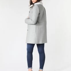 Vêtements Femme Manteaux Naf Naf AROSA M1 Gris -Manteaux Soldes Magasin 15613638 500 D
