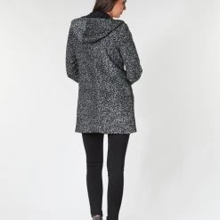 Vêtements Femme Manteaux Casual Attitude LOUA Gris / Noir -Manteaux Soldes Magasin 15633272 500 D