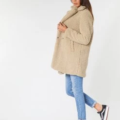 Vêtements Femme Manteaux Noisy May NMGABI Beige -Manteaux Soldes Magasin 15668472 500 C