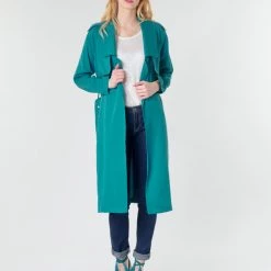 Vêtements Femme Trenchs One Step DAWY Bleu -Manteaux Soldes Magasin 16454462 500 B
