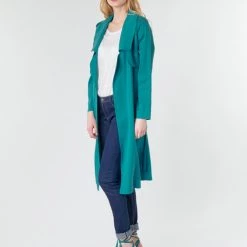 Vêtements Femme Trenchs One Step DAWY Bleu -Manteaux Soldes Magasin 16454462 500 C