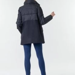 Vêtements Femme Doudounes Ikks BR45015 Marine -Manteaux Soldes Magasin 17530527 500 D