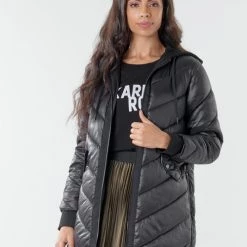 Vêtements Femme Doudounes Ikks BR45035 Noir -Manteaux Soldes Magasin 17530528 500 B