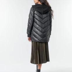 Vêtements Femme Doudounes Ikks BR45035 Noir -Manteaux Soldes Magasin 17530528 500 D