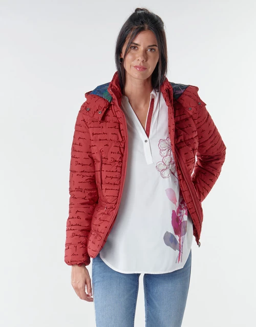 Vêtements Femme Doudounes Desigual NATASHA Rouge 4 Vêtements Femme Doudounes Desigual NATASHA Rouge – Image 2