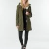 Vêtements Femme Parkas Desigual SIGURD Kaki -Manteaux Soldes Magasin 17741139 500 B