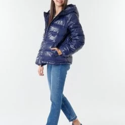 Vêtements Femme Doudounes Benetton 2EO0536G3 Marine -Manteaux Soldes Magasin 17744733 500 C