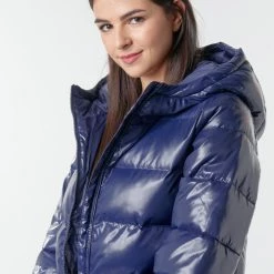 Vêtements Femme Doudounes Benetton 2EO0536G3 Marine -Manteaux Soldes Magasin 17744733 500 E