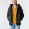 Vêtements Femme Parkas Geox MYRIA Noir -Manteaux Soldes Magasin 17755463 500 B