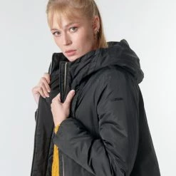 Vêtements Femme Parkas Geox MYRIA Noir -Manteaux Soldes Magasin 17755463 500 E