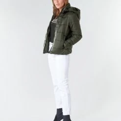 Vêtements Femme Doudounes G-Star Raw MEEFIC HDD PDD JACKET WMN Kaki -Manteaux Soldes Magasin 17766294 500 C