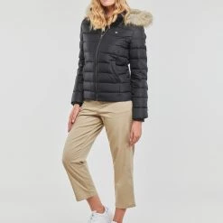 Vêtements Femme Doudounes Tommy Jeans TJW BASIC HOODED DOWN JACKET Noir -Manteaux Soldes Magasin 17805698 500 C