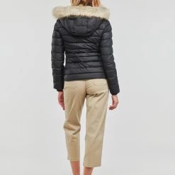 Vêtements Femme Doudounes Tommy Jeans TJW BASIC HOODED DOWN JACKET Noir -Manteaux Soldes Magasin 17805698 500 D
