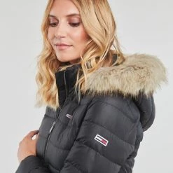 Vêtements Femme Doudounes Tommy Jeans TJW BASIC HOODED DOWN JACKET Noir -Manteaux Soldes Magasin 17805698 500 E