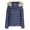 Vêtements Femme Doudounes Tommy Jeans TJW BASIC HOODED DOWN JACKET Marine -Manteaux Soldes Magasin 17805699 500 A