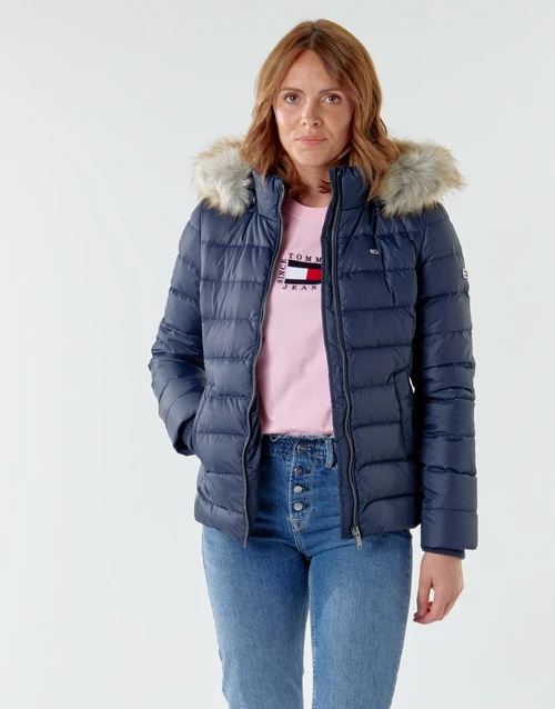 Vêtements Femme Doudounes Tommy Jeans TJW BASIC HOODED DOWN JACKET Marine 4 Vêtements Femme Doudounes Tommy Jeans TJW BASIC HOODED DOWN JACKET Marine – Image 2