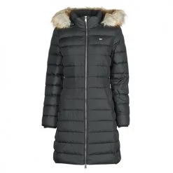 Vêtements Femme Doudounes Tommy Jeans TJW ESSENTIAL HOODED DOWN COAT Noir