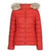 Vêtements Femme Doudounes Tommy Jeans TJW BASIC HOODED DOWN JACKET Rouge -Manteaux Soldes Magasin 17805746 500 A