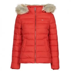 Vêtements Femme Doudounes Tommy Jeans TJW BASIC HOODED DOWN JACKET Rouge