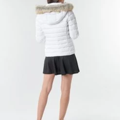 Vêtements Femme Doudounes Tommy Jeans TJW BASIC HOODED DOWN JACKET Blanc -Manteaux Soldes Magasin 17805747 500 D
