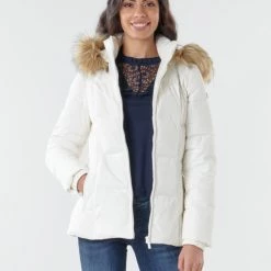 Vêtements Femme Doudounes Morgan GORAL Off white -Manteaux Soldes Magasin 17821163 500 B
