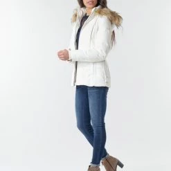 Vêtements Femme Doudounes Morgan GORAL Off white -Manteaux Soldes Magasin 17821163 500 C
