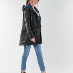 Vêtements Femme Parkas One Step FR42001 Noir -Manteaux Soldes Magasin 17891782 500 C