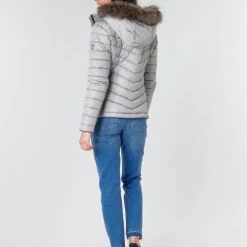 Vêtements Femme Doudounes Superdry LUXE FUJI PADDED JACKET Argenté -Manteaux Soldes Magasin 17893546 500 D