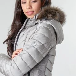 Vêtements Femme Doudounes Superdry LUXE FUJI PADDED JACKET Argenté -Manteaux Soldes Magasin 17893546 500 E