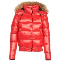 Vêtements Femme Doudounes Superdry HIGH SHINE TOYA BOMBER Rouge