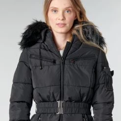 Vêtements Femme Doudounes Betty London NANCEY Noir -Manteaux Soldes Magasin 17924042 500 E