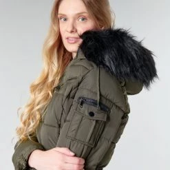 Vêtements Femme Doudounes Betty London NANCEY Kaki -Manteaux Soldes Magasin 17924043 500 E