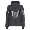 Vêtements Femme Doudounes Guess ORIETTA REVERSIBLE Noir -Manteaux Soldes Magasin 17968095 500 A