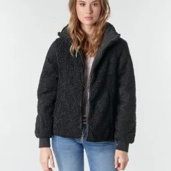 Vêtements Femme Doudounes Guess ORIETTA REVERSIBLE Noir -Manteaux Soldes Magasin 17968095 500 E