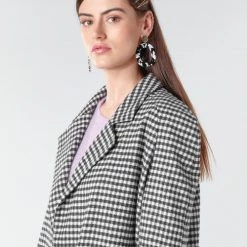Vêtements Femme Manteaux Betty London NIVER Noir / Blanc -Manteaux Soldes Magasin 18185796 500 E