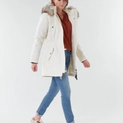 Vêtements Femme Parkas Only ONLIRIS Blanc -Manteaux Soldes Magasin 18330132 500 C
